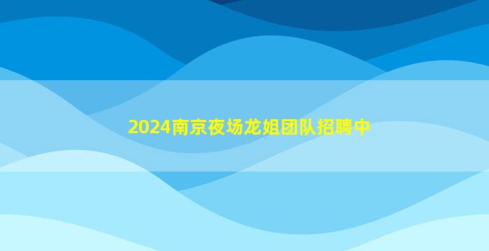 2024南京夜场龙姐团队招聘中